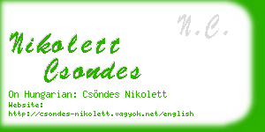 nikolett csondes business card